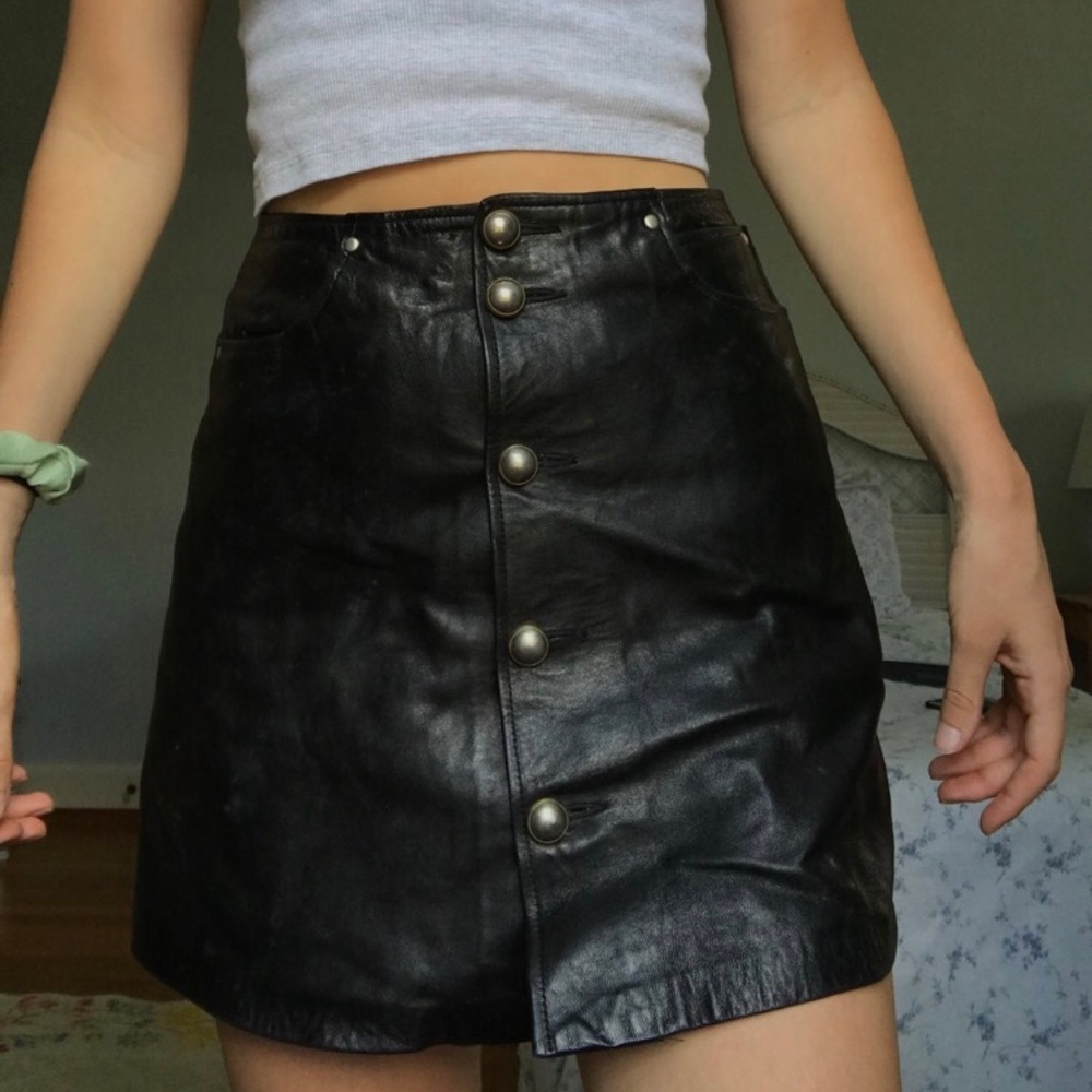 Vintage Authentic Leather Skirt